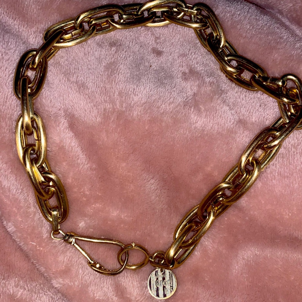 henri bendel double link dull gold chain
